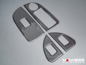 Alfa Romeo Giulia Window Switch Trim Kit - Carbon Fiber - Flexible / Self Adhesive Alfa Romeo Giulia Window Switch Trim Kit - Carbon Fiber - Flexible / Self Adhesive